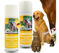 Emma Spray Aluminium + Spray Zinc Animaux 2×200 ML - Lot Soin Cutané Chien Chat Cheval - Film Protecteur Hydrofuge pour Plaies, Zones IrritéES & Pattes - Protection Peau Contre Humidité & Saleté