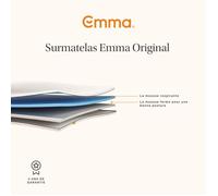 Emma | Surmatelas Emma Original 200x200 cm | Souplesse | Confort Personnalisable | Housse Lavable | 6 cm Additionnels
