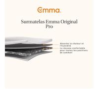 EMMA Surmatelas Emma Original Pro 80x200 cm + Mousse Thermorégulante + Housse Lavable
