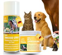 Emma Zinc Spray Cheval + Zinc Pommade I Zinc Oxyde Spray Protection des Plaies Démangeaisons Chien Chat I Zinc Spray Pansement Vaporisateur Imperméable I Zinc Oxyde Pommade Spray Boue 0,25 0,2l