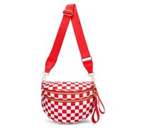 Emmafy Crossbody Bag for Women,Checkered/Solid Adjust Waterproof Bum Bag,Spacious Stylish Checkered Bum Bag (Q)