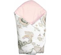 Emmaillotage en coton pour nouveau-né, éléphant et arc-en-ciel, blanc/rose