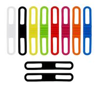 EMMALOUISESMITH Lot de 10 bandes élastiques en silicone pour lampe de poche de vélo - Support pour lampe de poche, bouteille, téléphone portable (14 x 2,2 x 1 cm)