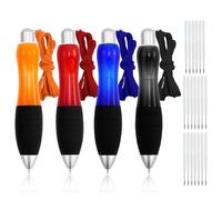 EMMALOUISESMITH Lot de 4 grands stylos épais avec 20 recharges de rechange, stylo à bille épais rétractable, stylo ergonomique pour tremblements, arthrite, maladie de Parkinson
