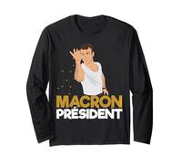 Emmanuel Macron 2022 Humoristique Président Euros Manu Bae Manche Longue