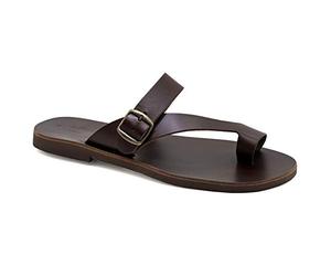 Emmanuela Cuir grec Toien Sandales pour hommes, Sandales pour hommes à la main de haute qualité avec ceinture à boucle réglable, chaussures d'été pour hommes