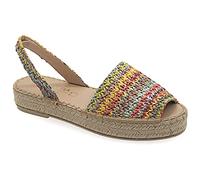 Emmanuela Espadrilles colorées en Tissu tricoté, Chaussures d'été Slingback de Boho Chic à Moyenne-Hauteur, Haute qualité Slip-on Peep-Toe Espadrilles, Cousu à la Main en Grèce