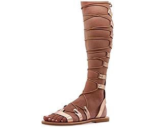 EMMANUELA handcrafted for you Jocasta, Sandale Plate Femme, Roségold, 42 EU