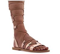 Emmanuela Sandales en cuir dans un style grec ancien, des sandales de gladiateur plat à la main avec des orteils ouverts, des chaussures d'été pour femmes