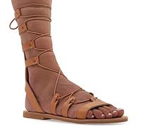 Emmanuela Sandales en cuir dans un style grec ancien, des sandales de gladiateur plat à la main avec des orteils ouverts, des chaussures d'été pour femmes