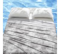 EMME Arc-Chill Q-Max Couverture rafraîchissante 228 x 228 cm 2 en 1 - Double face - Légèrement respirante - Couvre-lit - Gris aquarelle