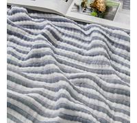 EMME Couverture en mousseline de coton pour lit king size, couvre-lit en gaze respirante, douce et légère, bleu marine, 274 x 229 cm