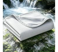 EMME Couvertures rafraîchissantes respirantes pour dormir au chaud, couverture d'été taille simple 152 x 203 cm pour lit, couverture fine et légère pour canapé, double face, garde le corps au frais
