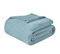 EMME Plaid Couverture Douillette, Plaid Polaire Flanelle, 150 x 200cm, Douce, Chaude, Jeté de Canapé, Couverture Doux, Bleu Vert