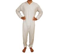 eMMe SQUARE - Pyjama sanitaire intégral d'hiver à manches longues avec fermeture éclair arrière, combinaison sanitaire pour personnes âgées handicapées alitées, 100% coton interlock, qualité Made in