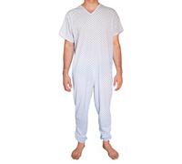 eMMe SQUARE - Pyjama sanitaire pour personnes âgées handicapées et dégentes, en coton léger, matériau de qualité fabriqué en Italie, Pour homme., L