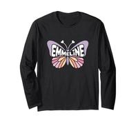 Emmeline Butterfly - Word Art personnalisé avec nom Mignon Manche Longue