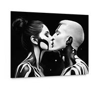 emmena - Cadre Love Black and White Body Paint Kiss Me - 25 x 20 cm