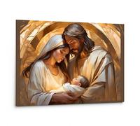 emmena - Tableau Art Sacré - Nativité - Sainte Famille - Amour infini - 40 x 30 cm