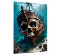 emmena - Tableau des épaves Pirates en fond de mer - 30 x 40 cm