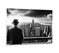 emmena - Tableau Ville panoramique noir et blanc - 40 x 30 cm