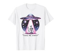 Emmène-Moi Loin OVNI Extraterrestre Squelette T-Shirt Graphique avec Valeur