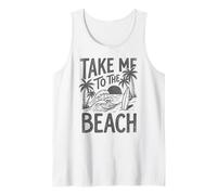 Emmenez-Moi à la Plage, Palm Tree Surf Sunset Retro Vacation Débardeur