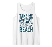 Emmenez-Moi à la Plage, Palm Tree Surf Sunset Retro Vacation Débardeur