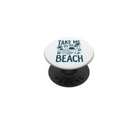 Emmenez-Moi à la Plage, Palm Tree Surf Sunset Retro Vacation PopSockets PopGrip Adhésif
