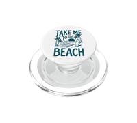 Emmenez-Moi à la Plage, Palm Tree Surf Sunset Retro Vacation PopSockets PopGrip pour MagSafe