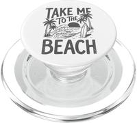 Emmenez-Moi à la Plage, Palm Tree Surf Sunset Retro Vacation PopSockets PopGrip pour MagSafe