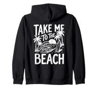 Emmenez-Moi à la Plage, Palm Tree Surf Sunset Retro Vacation Sweat à Capuche