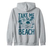 Emmenez-Moi à la Plage, Palm Tree Surf Sunset Retro Vacation Sweat à Capuche