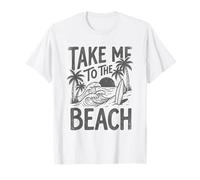 Emmenez-Moi à la Plage, Palm Tree Surf Sunset Retro Vacation T-Shirt