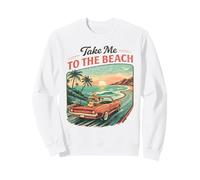 Emmenez-Moi à la Plage Retro Sunset Drive Sweatshirt
