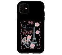 Emmenez-Moi à Paris, Tour Eiffel et vélo avec Roses Mignon Coque pour iPhone 11