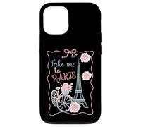 Emmenez-Moi à Paris, Tour Eiffel et vélo avec Roses Mignon Coque pour iPhone 12/12 Pro