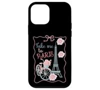 Emmenez-Moi à Paris, Tour Eiffel et vélo avec Roses Mignon Coque pour iPhone 12 Mini