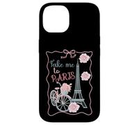 Emmenez-Moi à Paris, Tour Eiffel et vélo avec Roses Mignon Coque pour iPhone 14