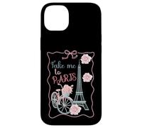 Emmenez-Moi à Paris, Tour Eiffel et vélo avec Roses Mignon Coque pour iPhone 14 Plus