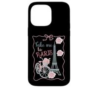Emmenez-Moi à Paris, Tour Eiffel et vélo avec Roses Mignon Coque pour iPhone 14 Pro Max