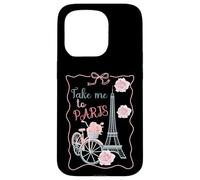 Emmenez-Moi à Paris, Tour Eiffel et vélo avec Roses Mignon Coque pour iPhone 15 Pro