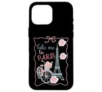 Emmenez-Moi à Paris, Tour Eiffel et vélo avec Roses Mignon Coque pour iPhone 16 Pro Max