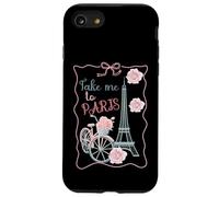 Emmenez-Moi à Paris, Tour Eiffel et vélo avec Roses Mignon Coque pour iPhone SE (2020) / 7/8