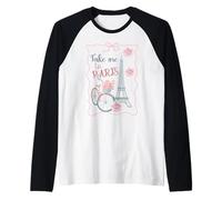 Emmenez-Moi à Paris, Tour Eiffel et vélo avec Roses Mignon Manche Raglan