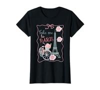 Emmenez-Moi à Paris, Tour Eiffel et vélo avec Roses Mignon T-Shirt