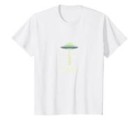 Emmenez-Moi à Votre Leader UFO Sci-FI Alien Encounter T-Shirt, Enfant, Blanc, 8 Ans