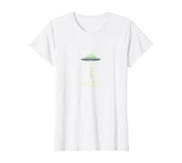 Emmenez-Moi à Votre Leader UFO Sci-FI Alien Encounter T-Shirt, Femme, Blanc, XS