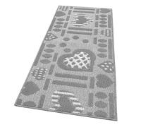 emmevi Clelia Dis.A Tapis de cuisine antidérapant, lavable, moderne, motif cœurs 3D, plusieurs tailles, 50 x 110 cm, gris