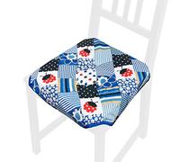 EmmeVi Coussin de Chaise Universel en Coton Lavable Coprisedia pour Table Cuisine Coccinelle MOD.ROSA8 Et Bleu